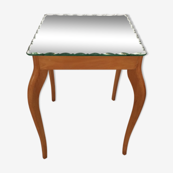 Table sellette plateau miroir biseauté