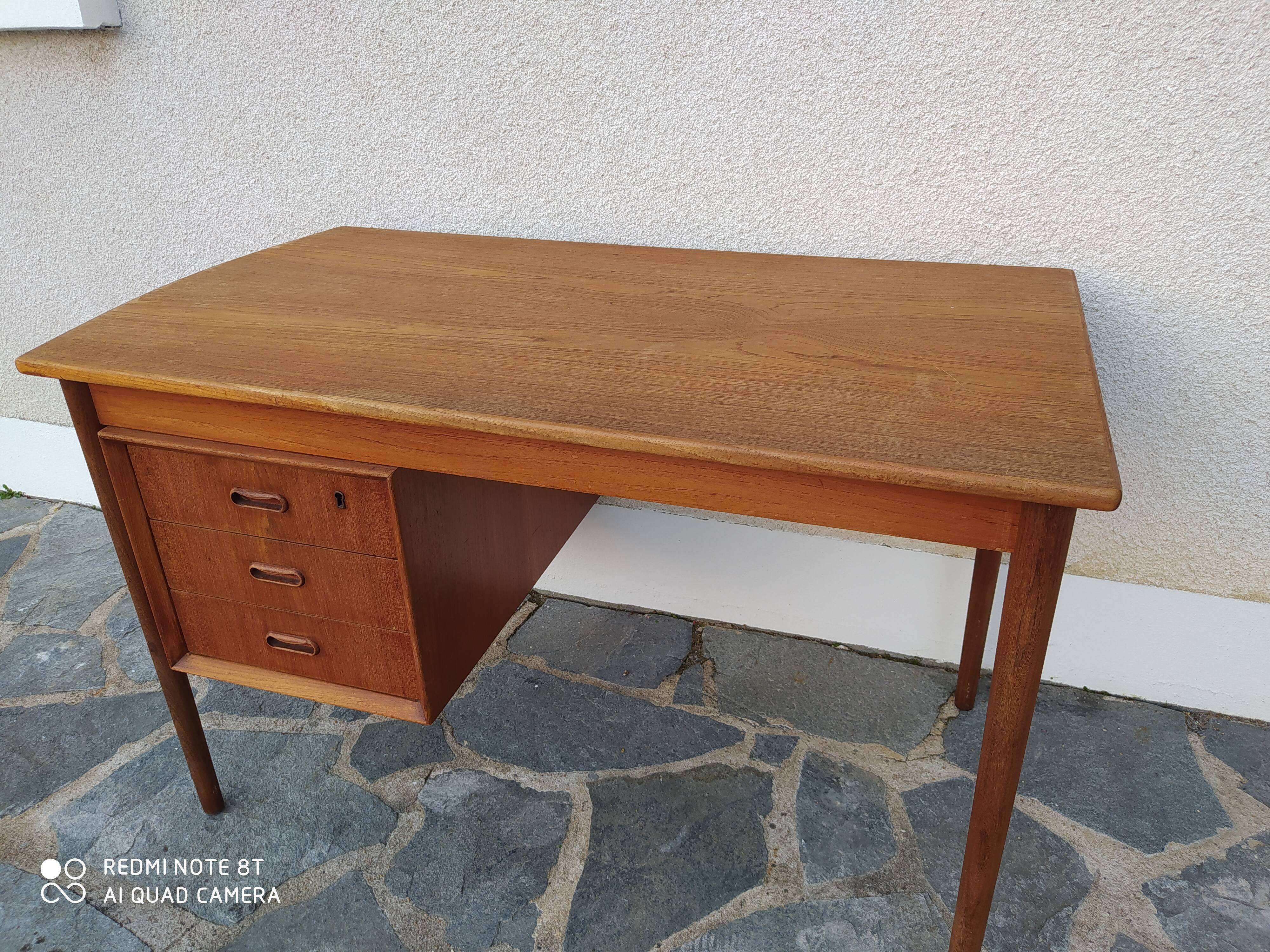 Scandinavian-style vintage solid wooden desk