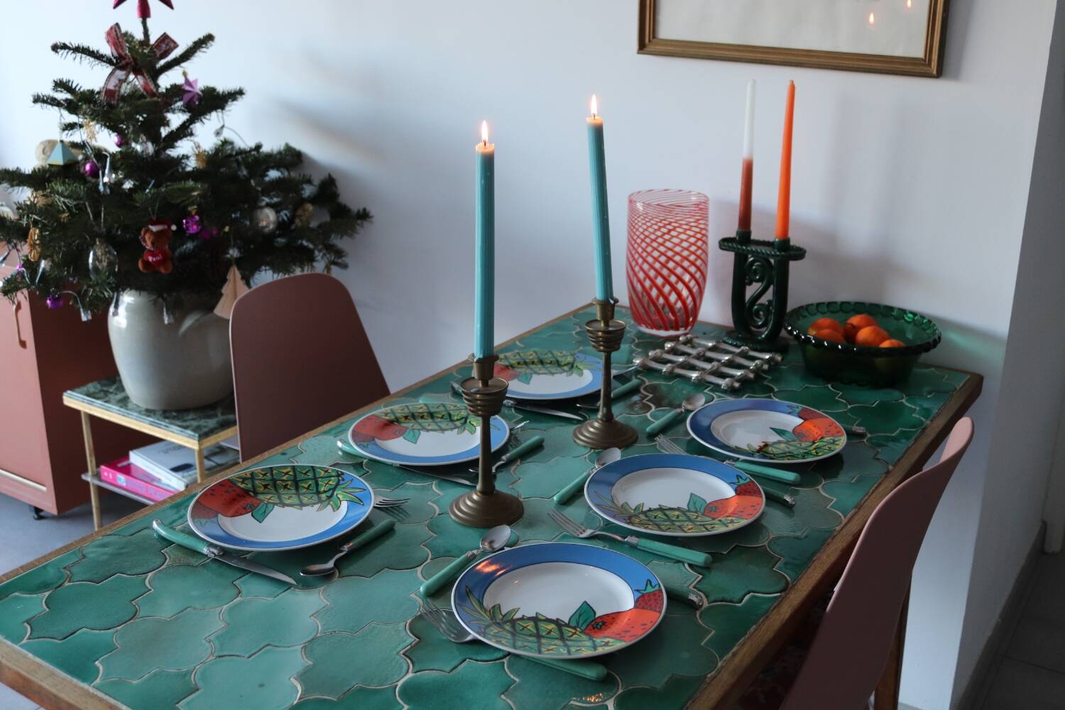 6 pop 90's porcelain dessert plates