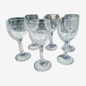 Set of 6 crystal glasses