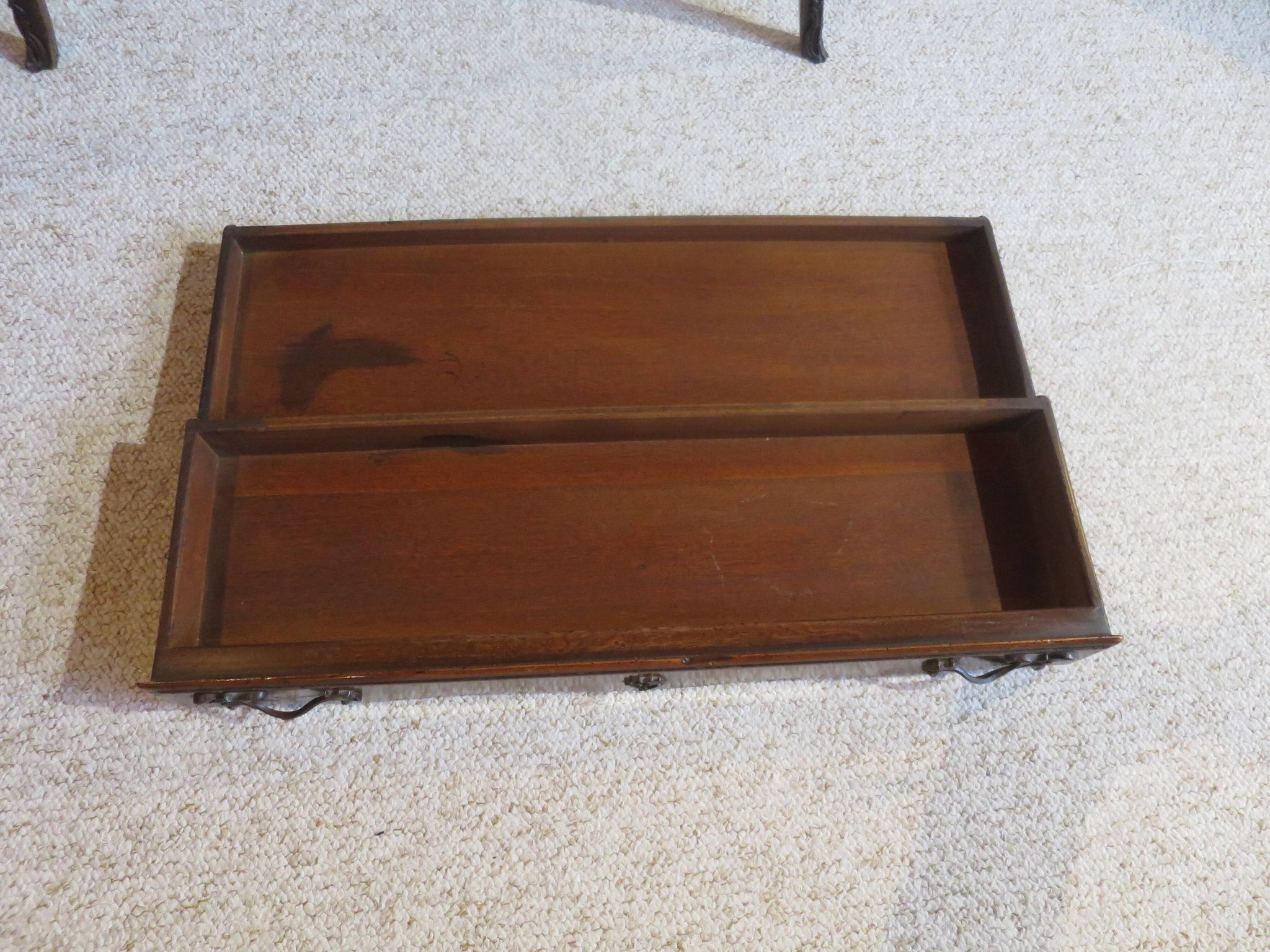 Secretary with mechanism - 4 secret drawers - lock - marquetry chessboard - 1950