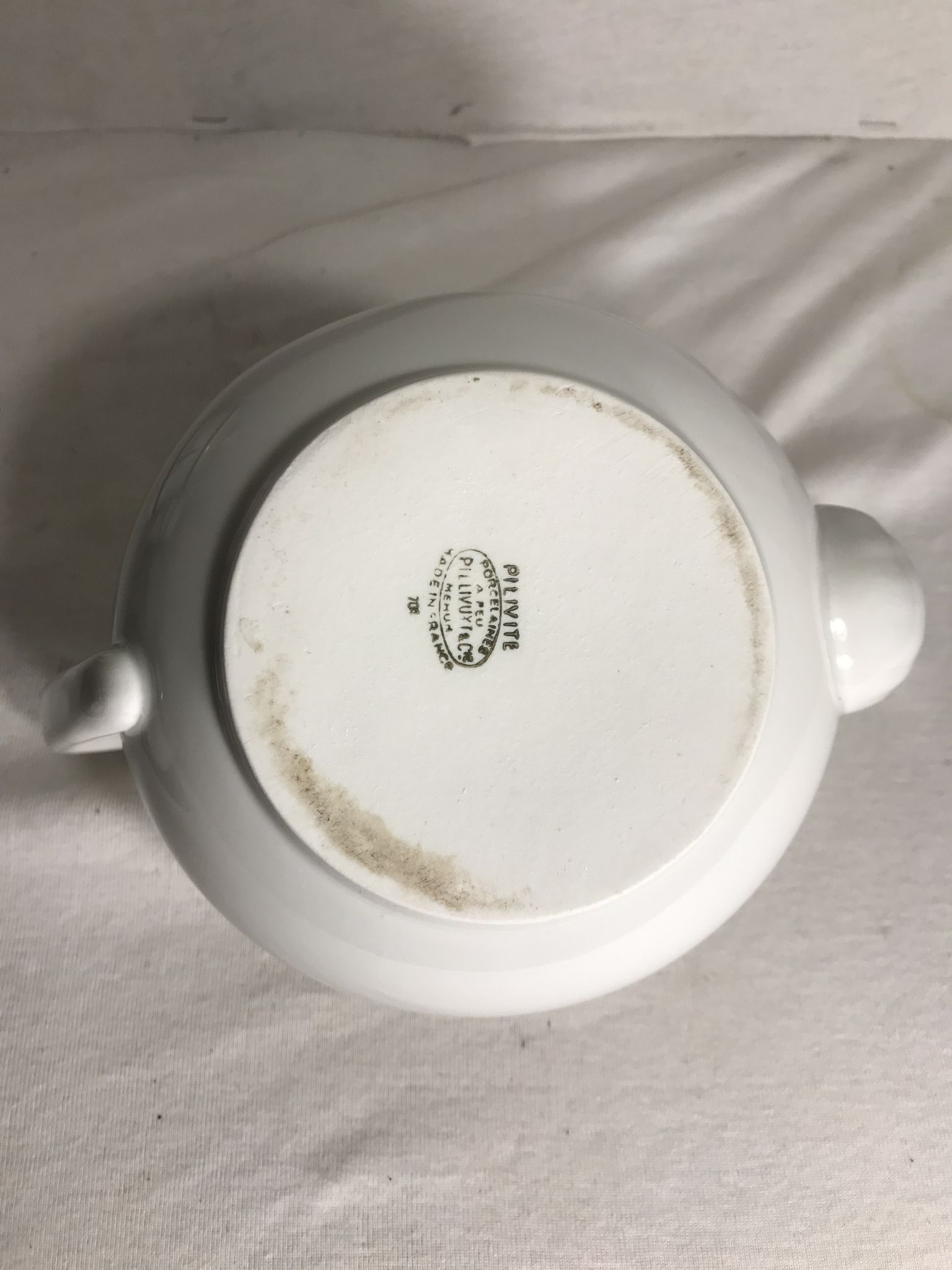 Théière Pillivuyt et 4 tasses céramique vintage