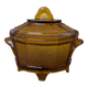 Amber glass bonbonnière with lid