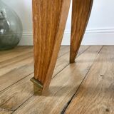 Bedside table in oak and brass 50s