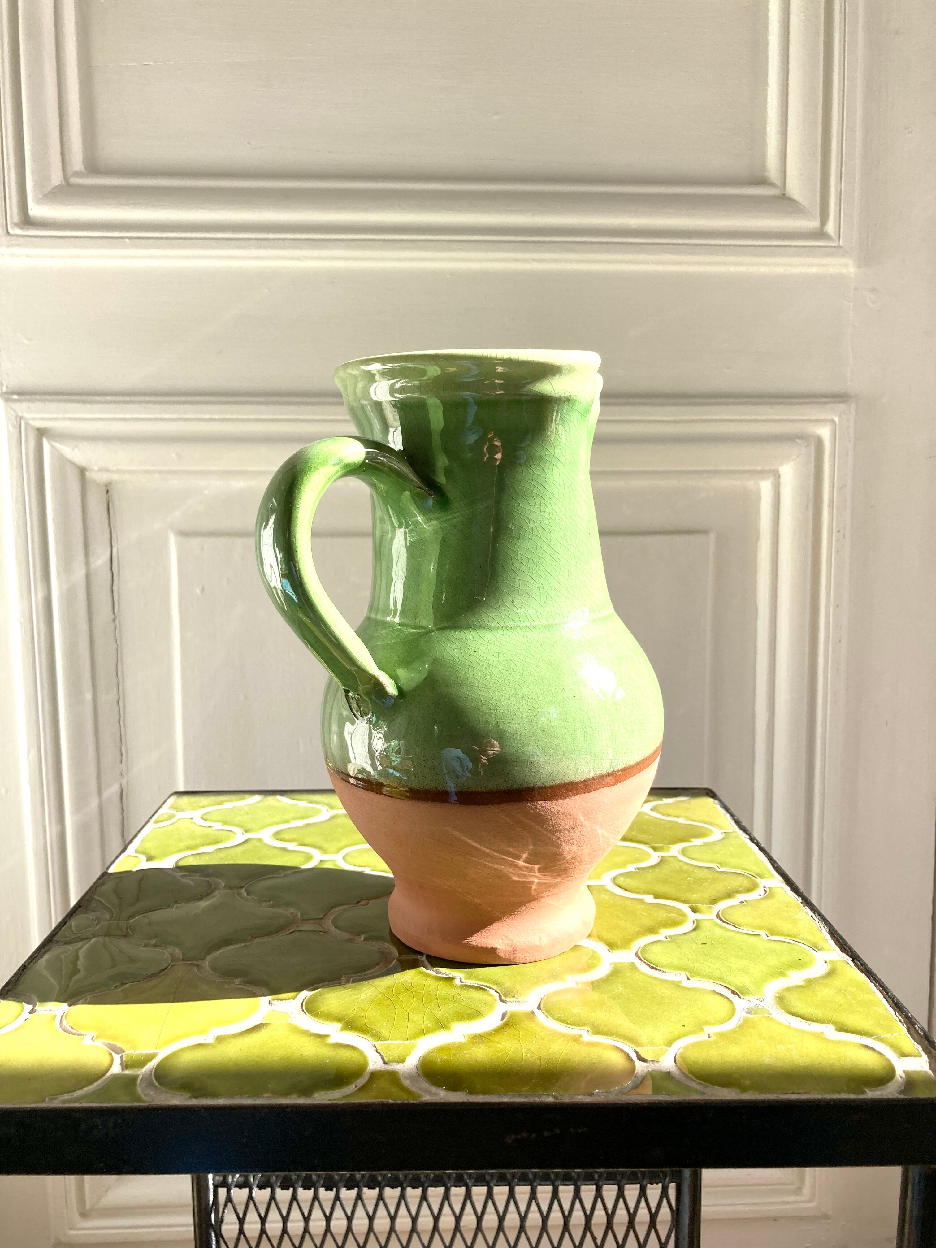 Pitcher jug in glazed terracotta