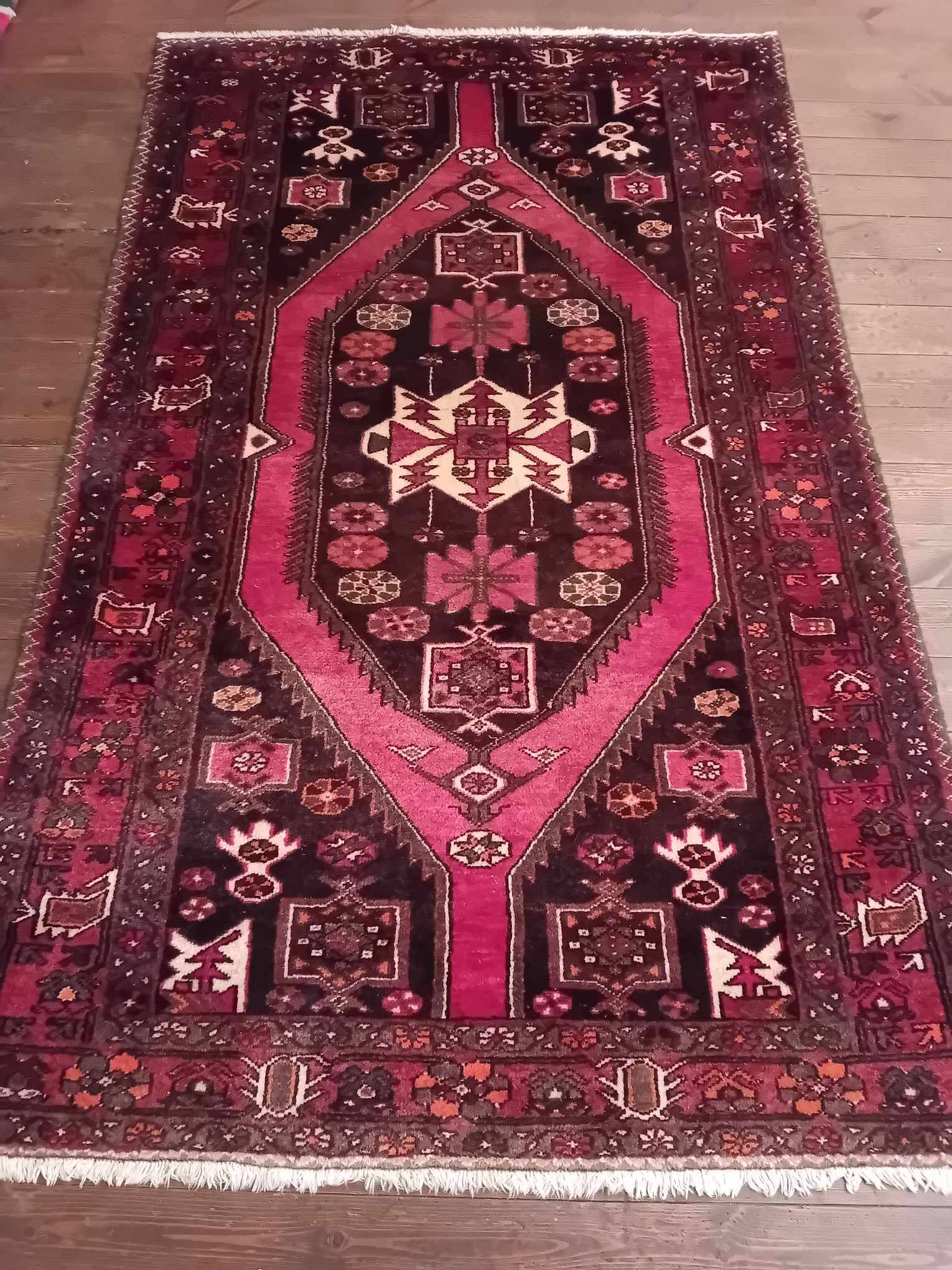 Handmade Persian Maslaghan rug 212x130cm