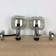 Pair of chrome sconces and smoked glass space age, 70s