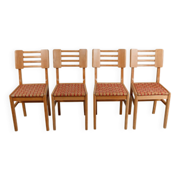 Chaises de salle à manger vintage x4 années 1950 par Pierre Cruège