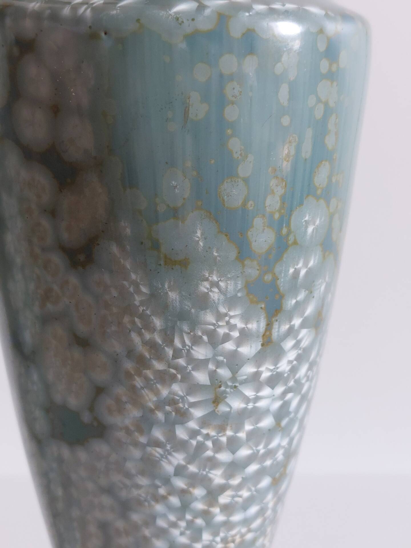 Pair of Sarreguemines vases with crystal glazes