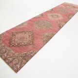 3x13 Red & Pink Vintage Runner Rug, 91x399Cm