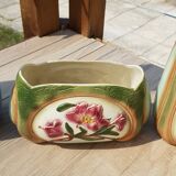 Set vases and planter in slurry Lys