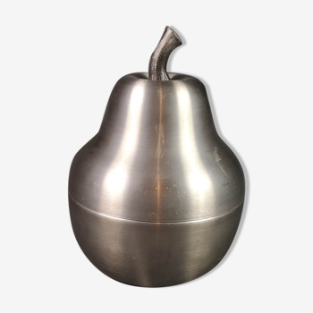 XXL pear ice bucket - brushed steel. 70's
