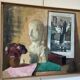Roger Cortet (1910-1978) Still Life with White Sculpture Oil on Canvas Signed