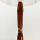 Scandinavian table lamp in glass, wood and brass 1960 Nybro Armaturfabrik