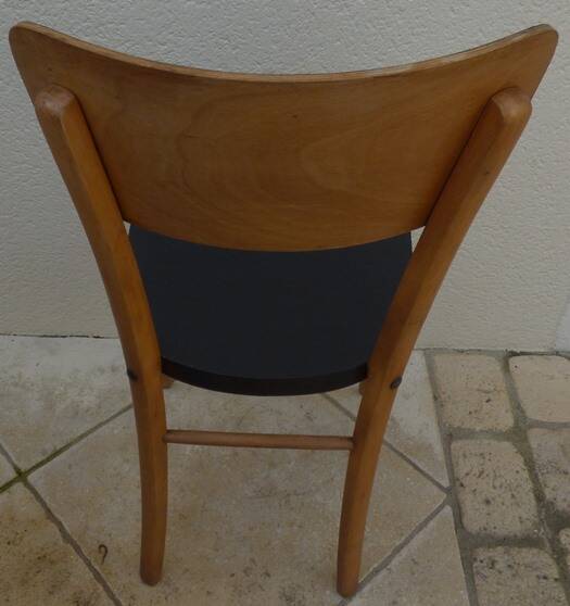 Black and natural wooden bistro chair