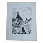 Original Indian ink drawing by Jean Villette (1913-2005)