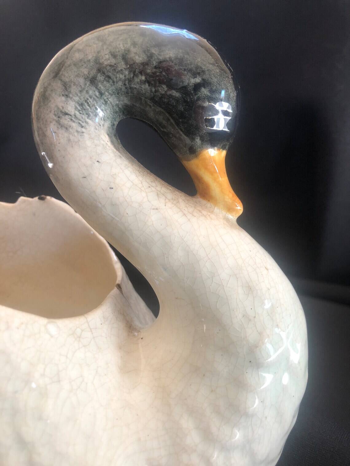 Zoomorphic slip planter in the style of Jérôme Massier 1850-1929 unsigned