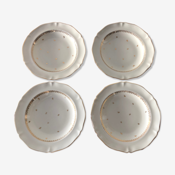 Service de 4 assiettes creuses, porcelaine de Limoges