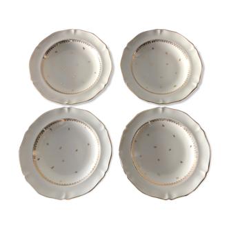 Service of 4 hollow plates, Limoges porcelain