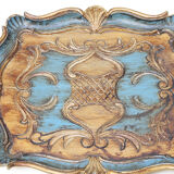 Old carved & patinated wooden top baroque style