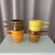 Set of 8 Vintage Stackable Ceramic Coffee Cups with Handles – 1970s