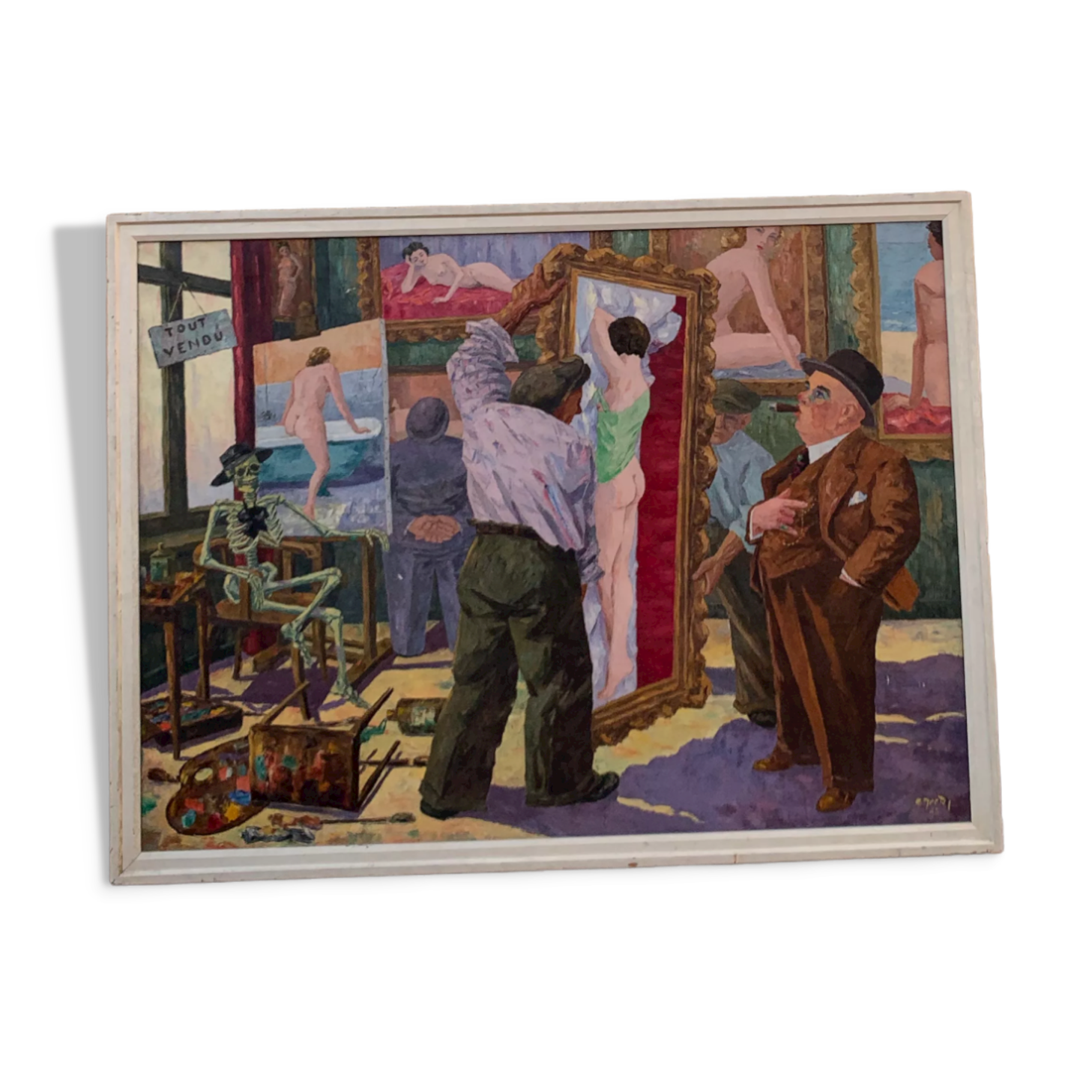 All sold! Large oil on canvas 1938.170 x125cm