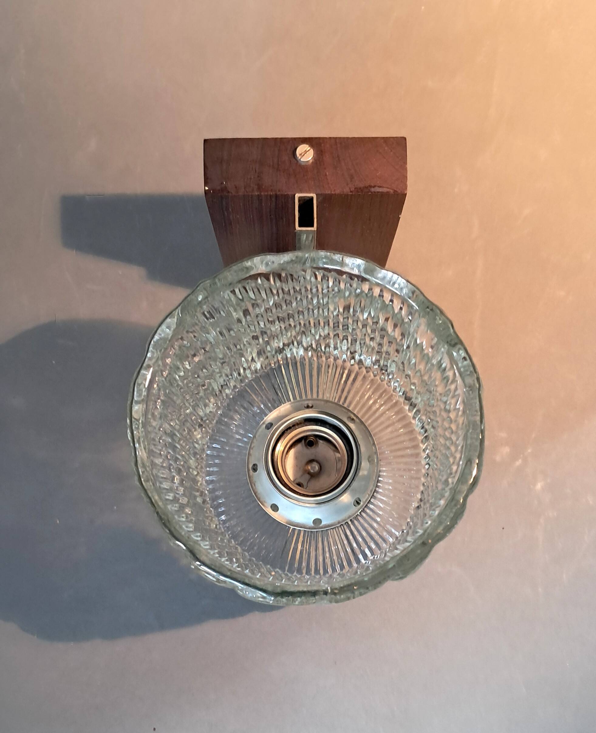 Scandinavian teak and chrome wall light from the 1960s.