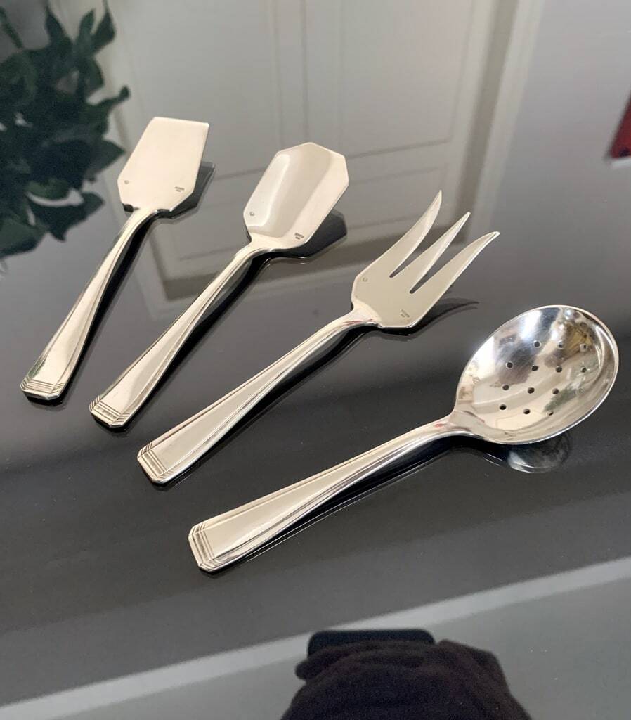 Cutlery for Mignardises in Silver Metal - Art Deco Argental Fork Spoon