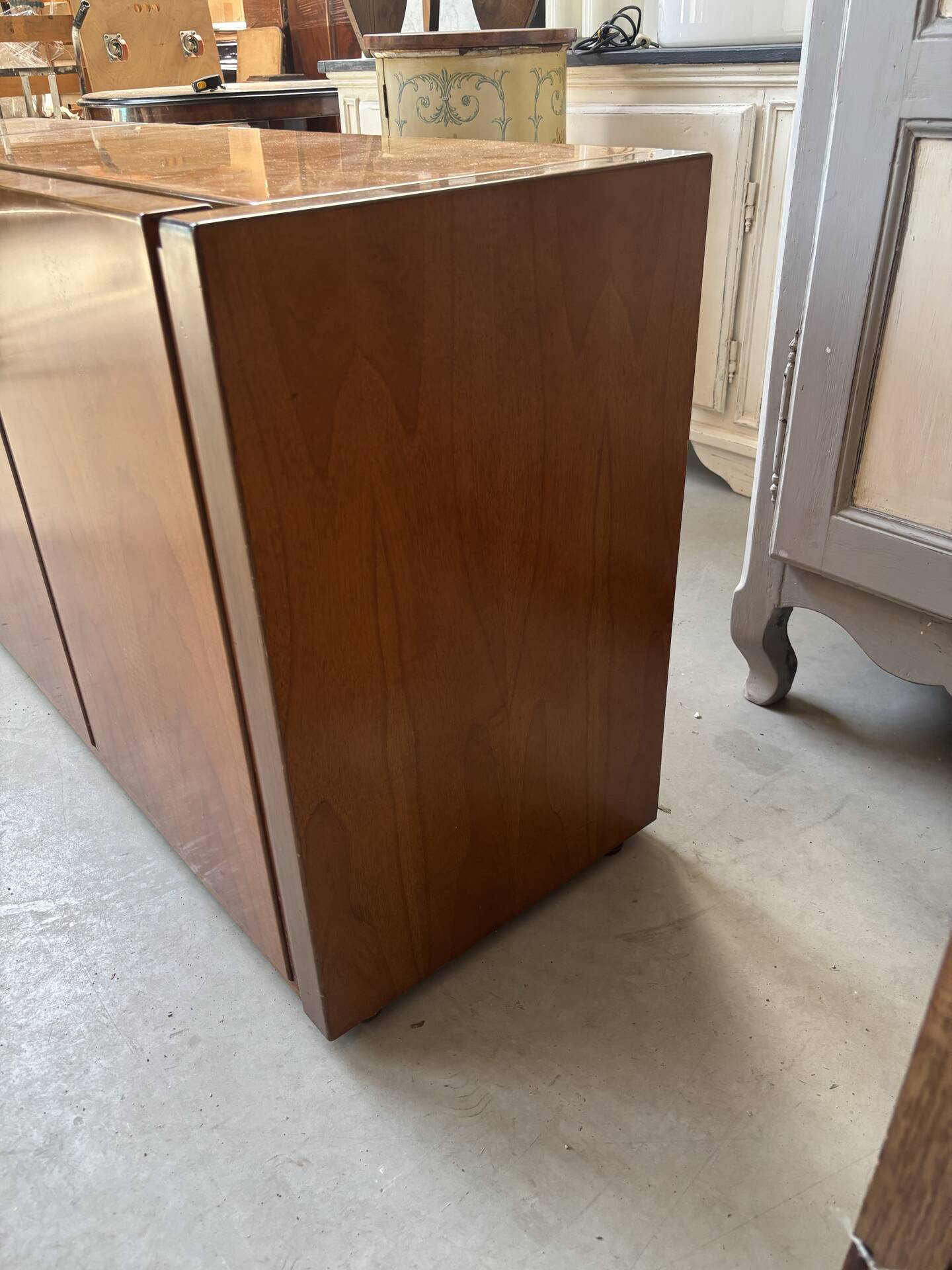 Low Scandinavian enfilade in walnut – Vintage design sideboard from the year