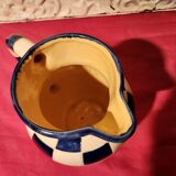 Ceramic jug with blue and white checkered pattern "Lustucru"