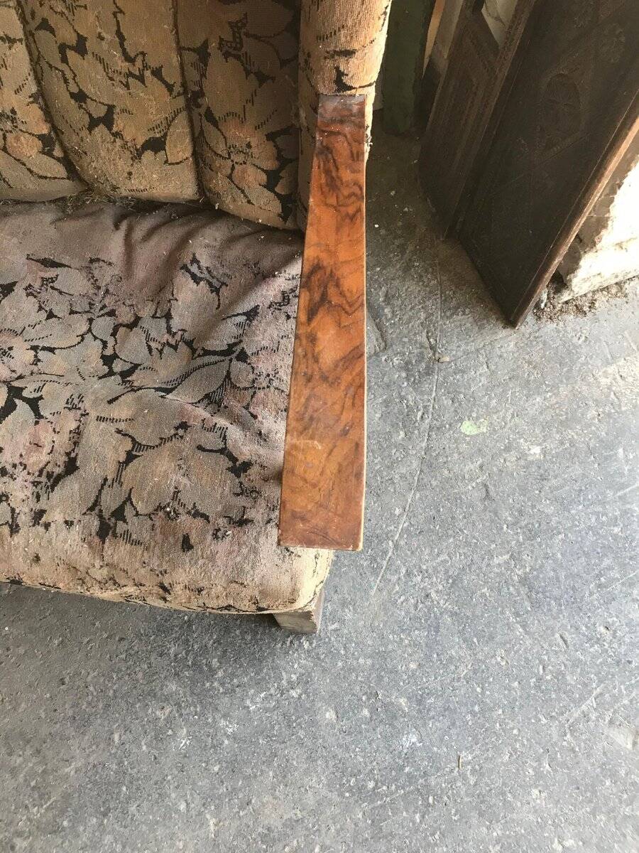 Pair of Art Deco brown meridians in upholstery fabric — 1930s (Budapest)