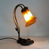 Two-branched lamp with orange tulips, art deco style