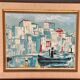 Swedish Oil on Canvas – “Harbor Scene” by Costa – Vintage & Frame
