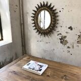 Old flowered sun golden mirror