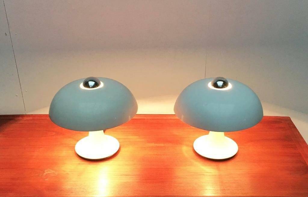 Mid-century German mushroom table lamp from the Space Age, by Kontakt-Werkstätten / Staff, 1960s, set of 2.