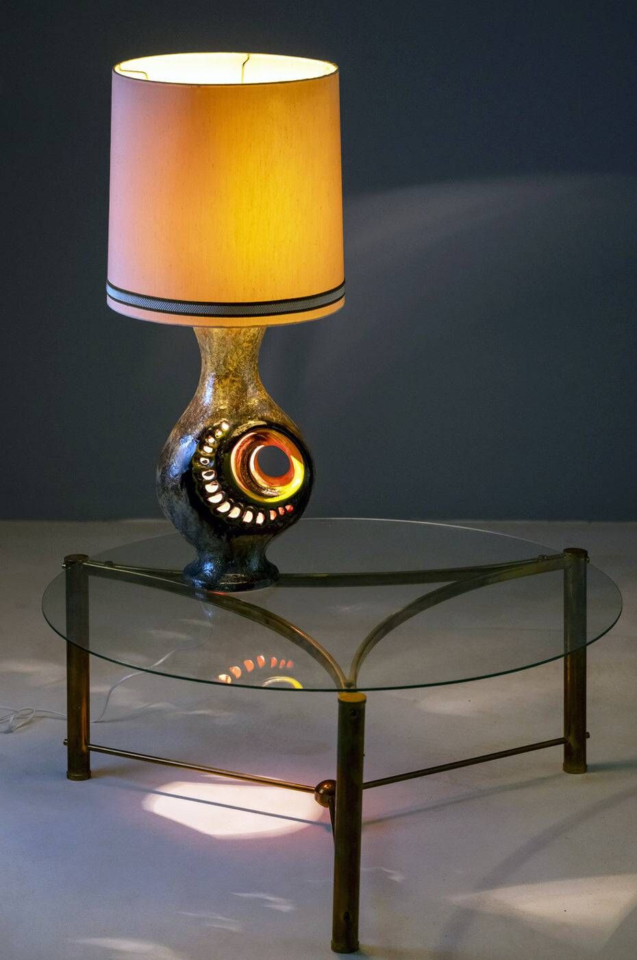 Vintage ceramic table lamp, Walter Gerhards lamp, 1970s