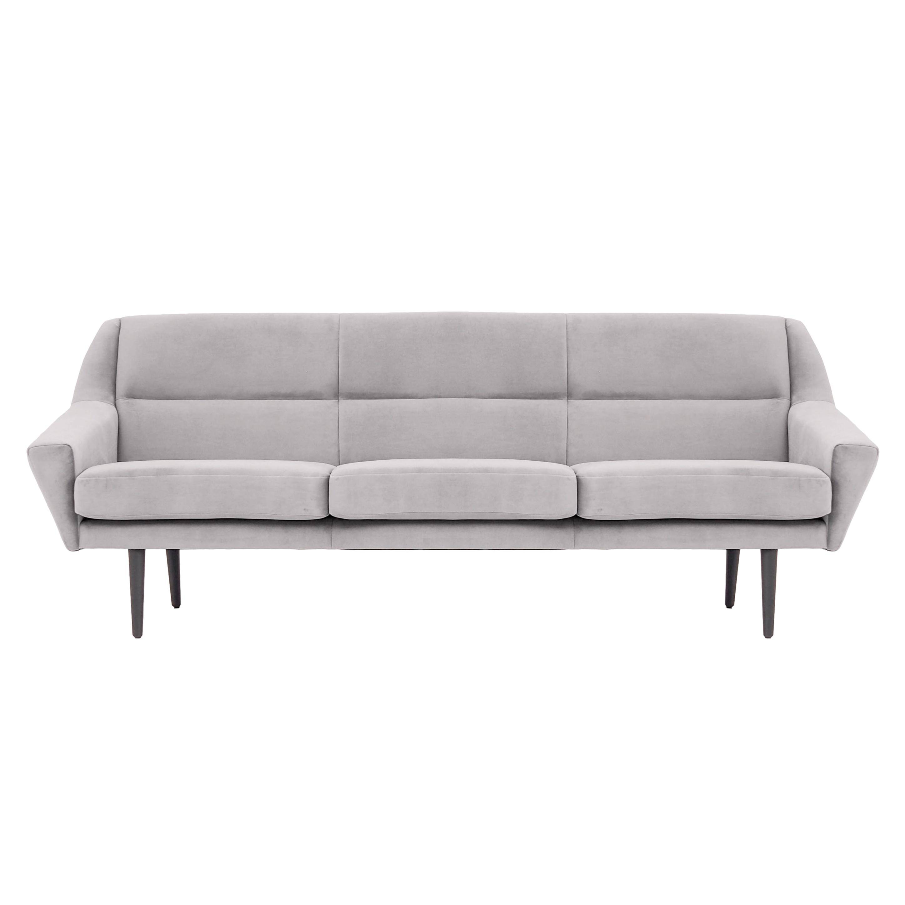 Sofa skagen silver velour, scandinavian design