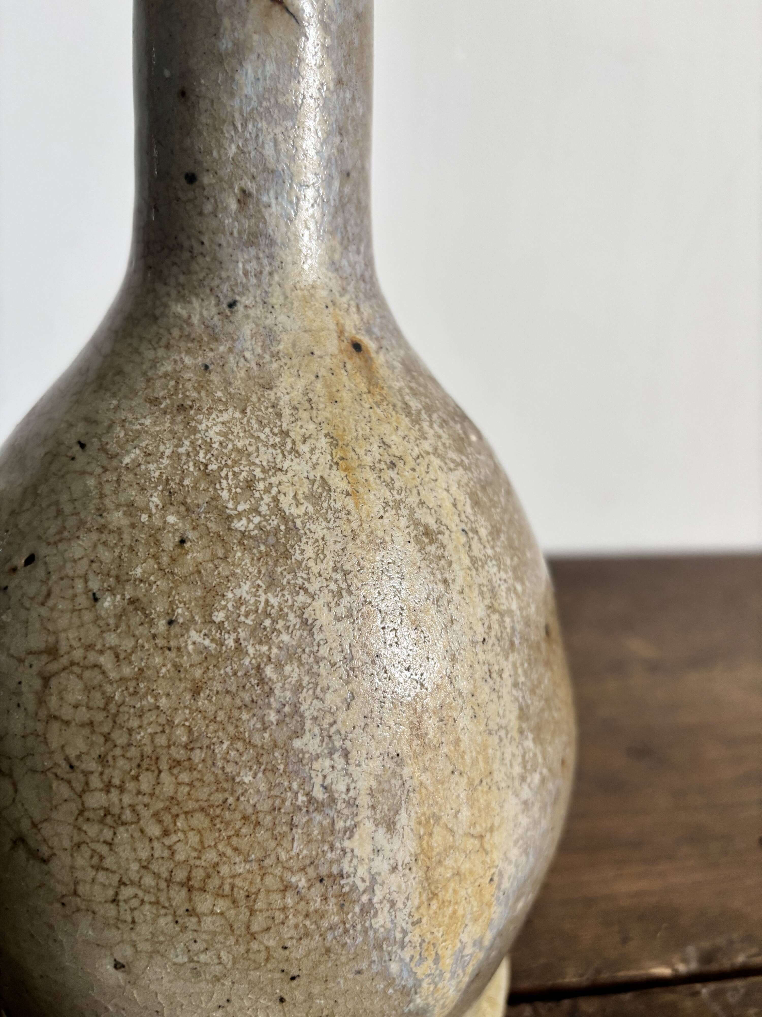 Grand vase soliflore en grès vintage