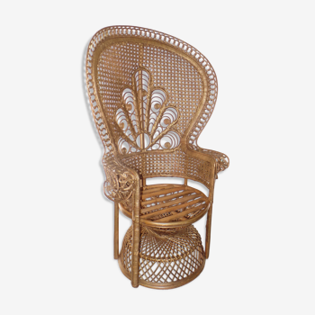 Vintage rattan peacock chair 1970