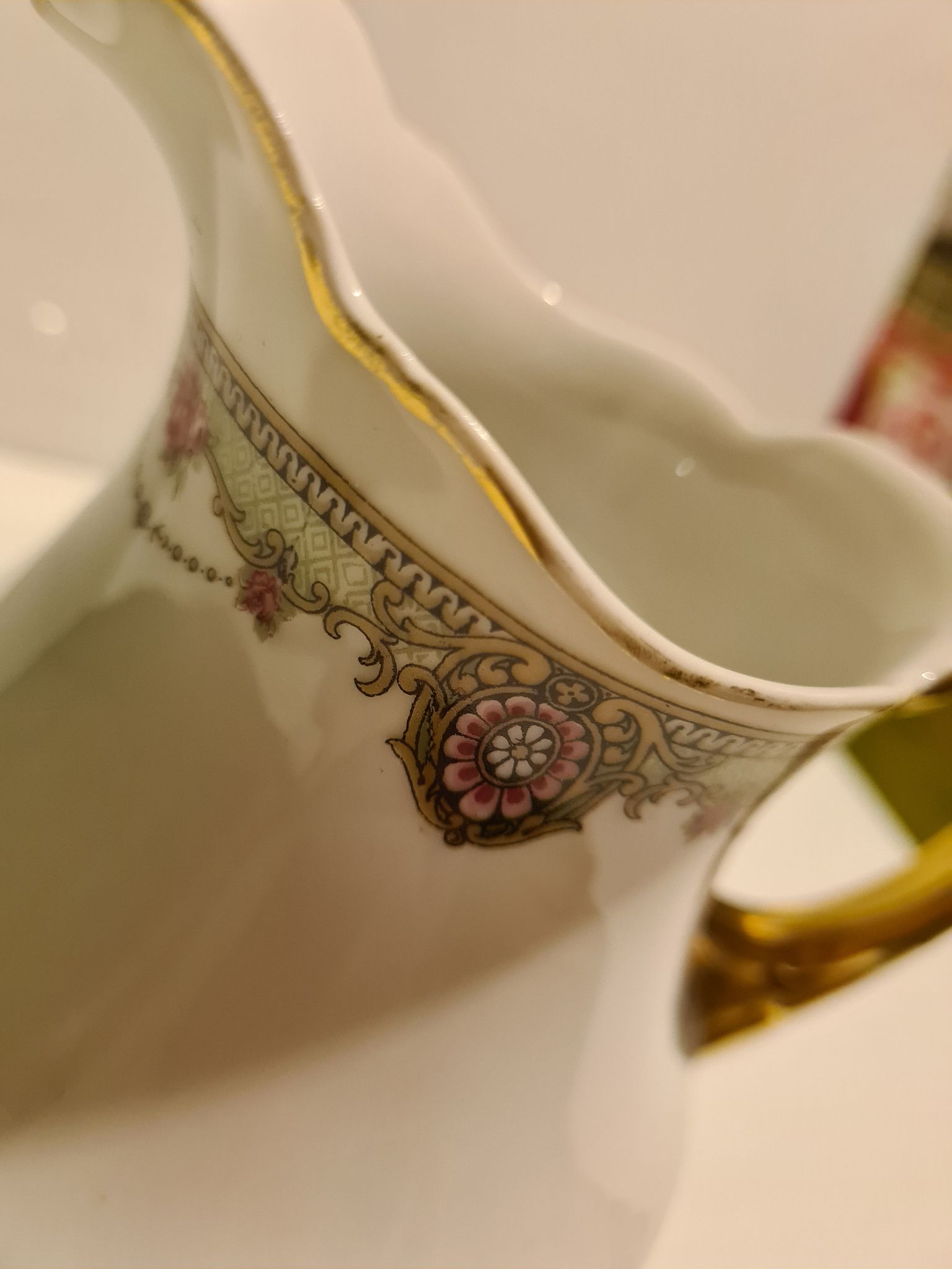 Limoges Porcelain Milk Jug P.N.L. decoration Floral frieze