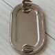 Metal dish with goose head handles serving tray