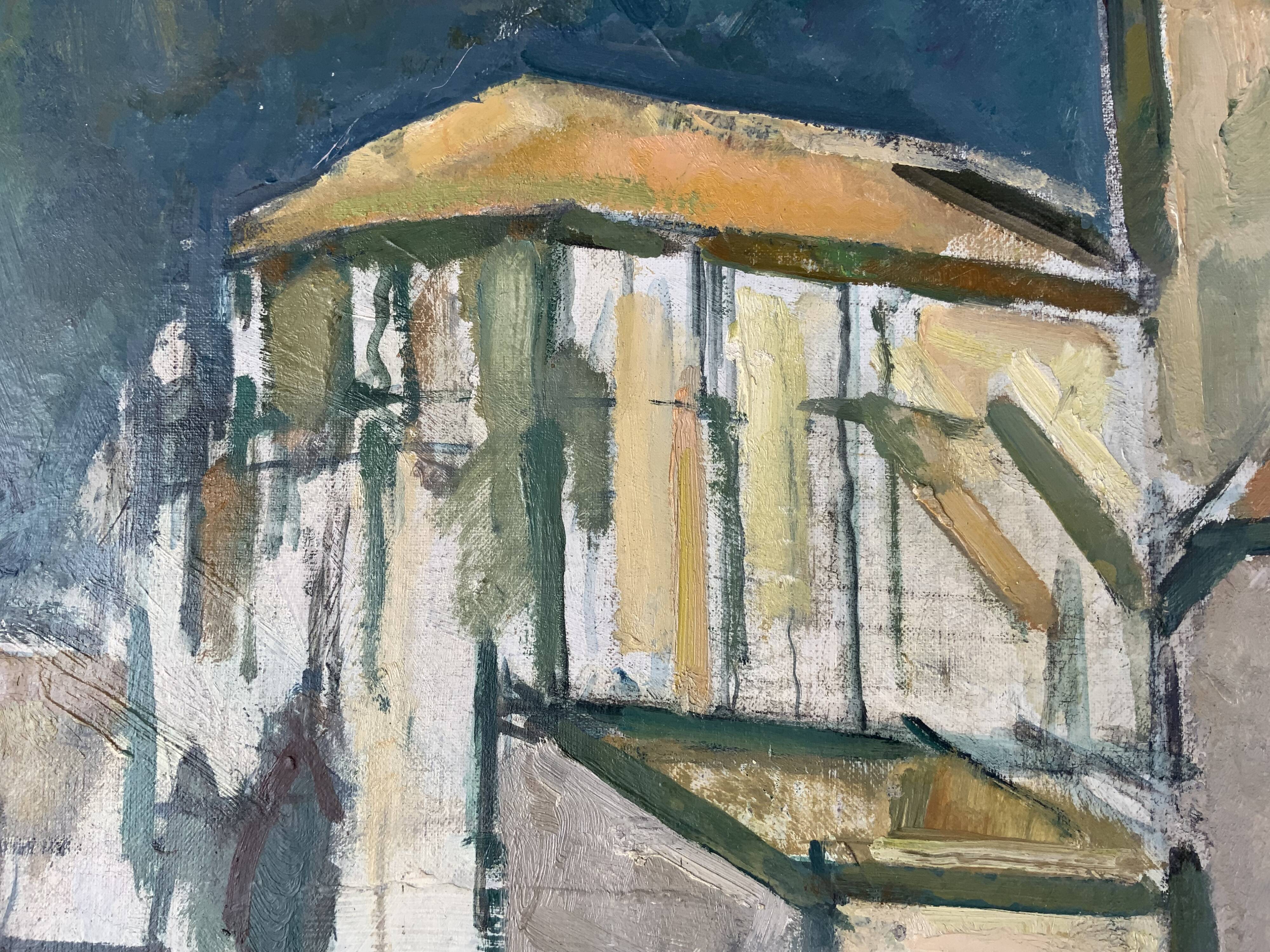 Vintage oil on canvas by S.Ekengren Architectural Landscape at Cadaques