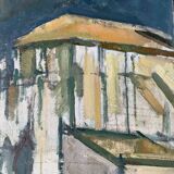 Vintage oil on canvas by S.Ekengren Architectural Landscape at Cadaques