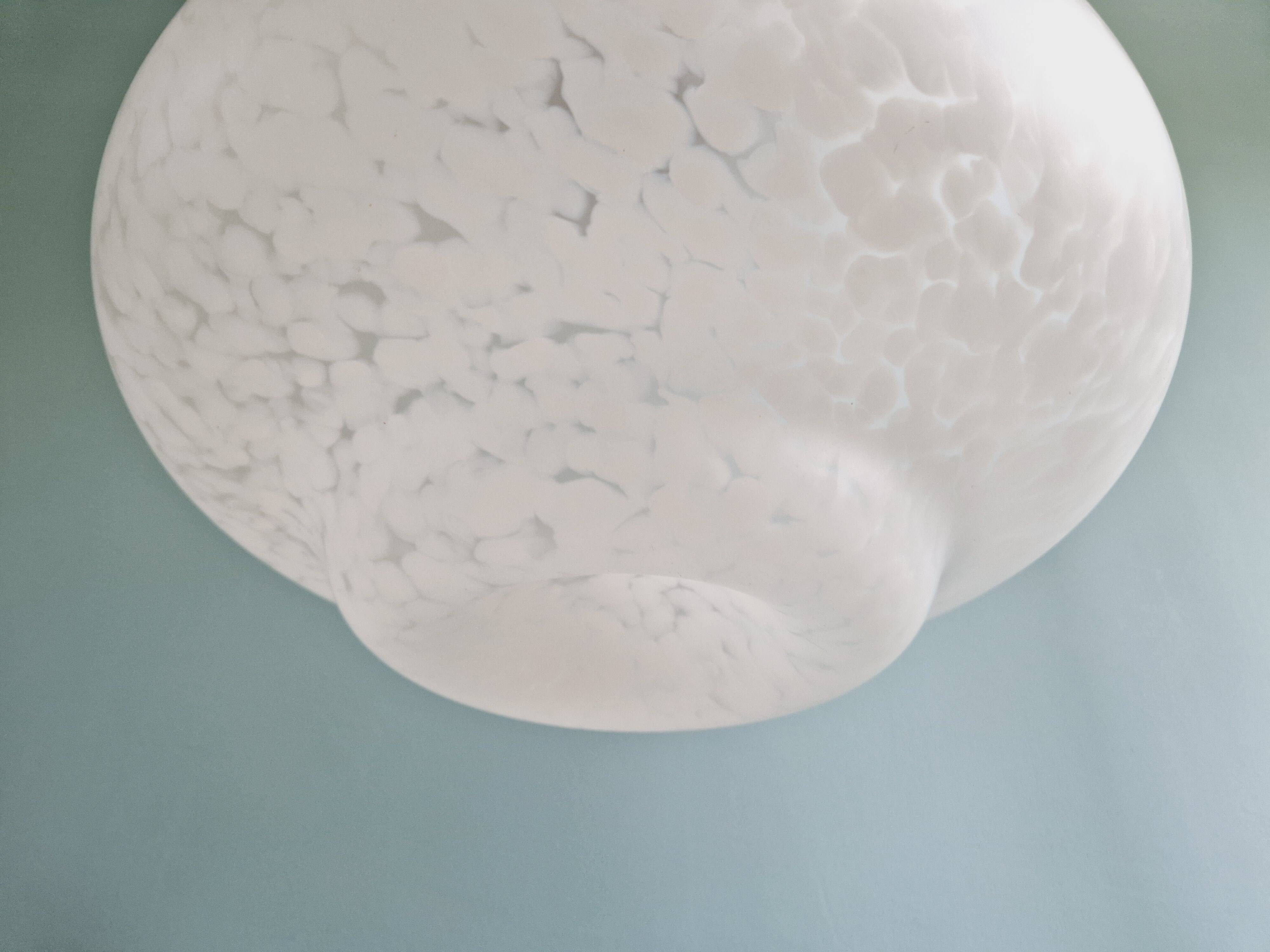 Large Space Age pendant light in speckled glass, Peill & Putzler, 1970s