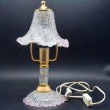 Pink Murano glass vintage table lamp, 1980s