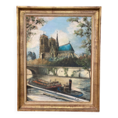 École Française XXe siècle, Notre-Dame-de-Paris, huile sur toile