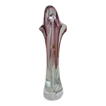Vase  d'art par le designer Joseph Hospodka en cristal de Bohême authe