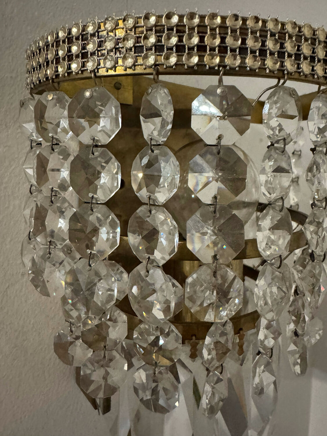 1970s brass pendant wall lights