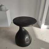 Sofa end in solid wood monoxyl organic shape black color