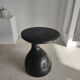 Sofa end in solid wood monoxyl organic shape black color
